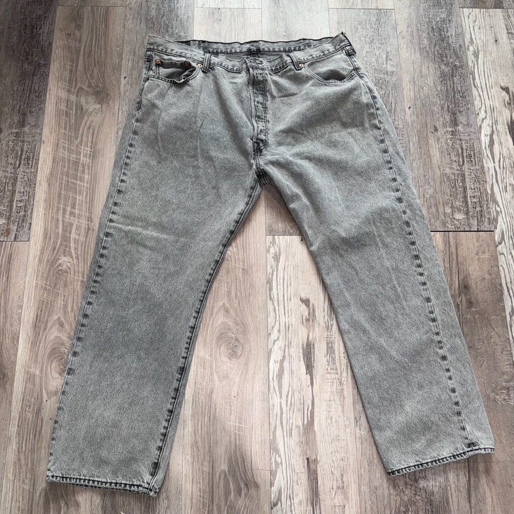 Levi's 501 Original Fit Straight Leg Denim Jeans Men's Size 44x30 Gray